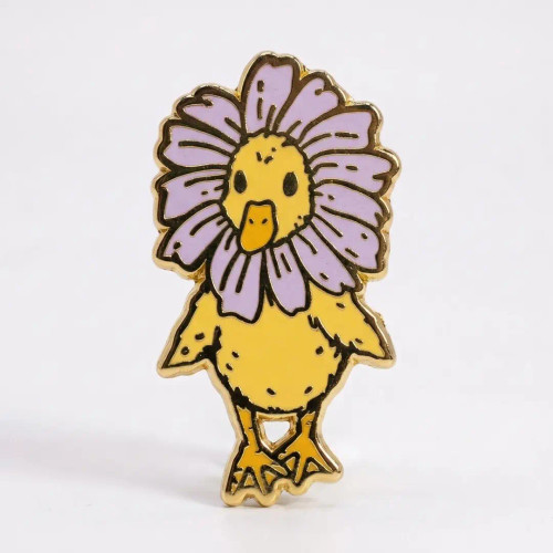 Strike Gently Flower Duck Enamel Pin