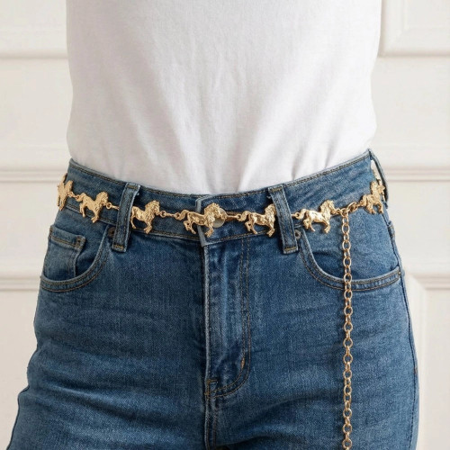 Fame Accessories Horse Chain Belt