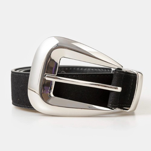 Large Buckle Leather Belt