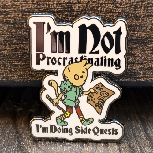 Mimic Gaming Co. Cat Doing Side Quests Enamel Pin