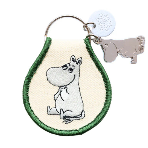 Three Potato Four Moomintroll Sitting Patch Key Chain
