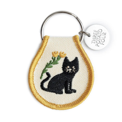 Three Potato Four Black Cat Patch Key Chain