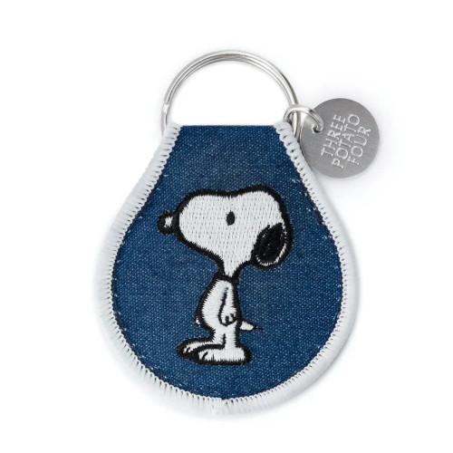 Three Potato Four Snoopy Classic Navy Patch Key Chain