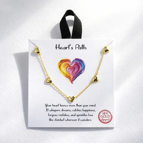 Heart's Path Necklace by Good Feelings - Gold