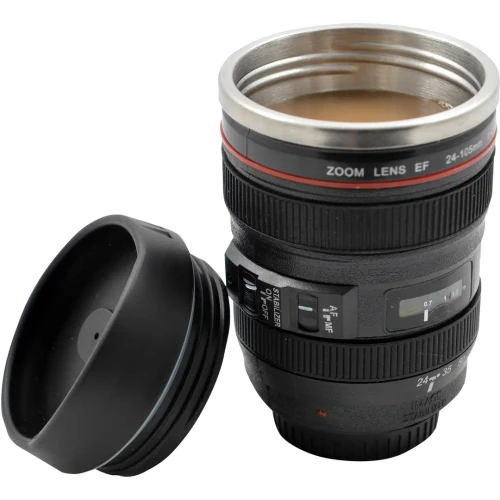Camera Lens Mug w/Stainless Steel Liner