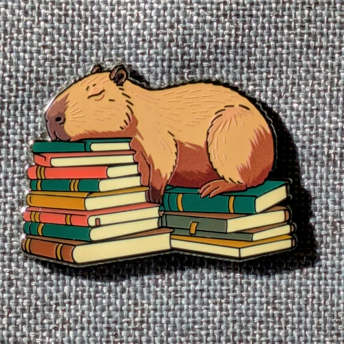 Mimic Gaming Co. Capybara Sleeping On Books Enamel Pin