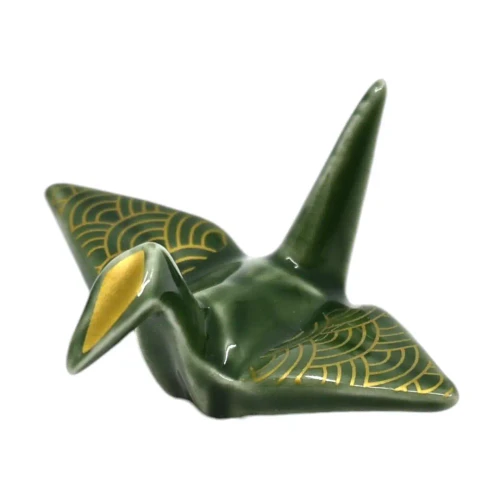Green Origami Crane Chopsticks Holder