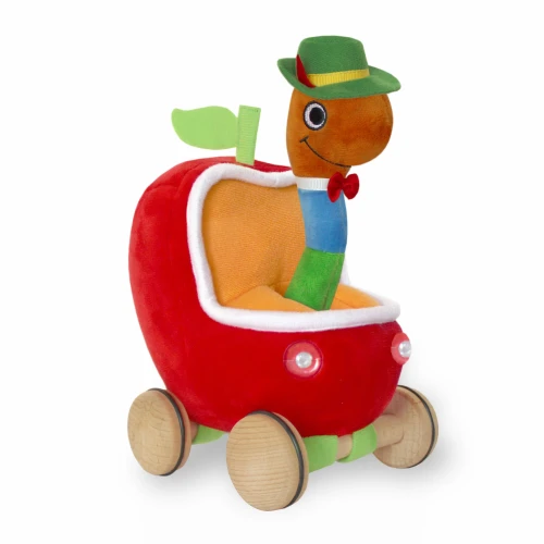 Lowly Worm Soft Toy w/Apple Car