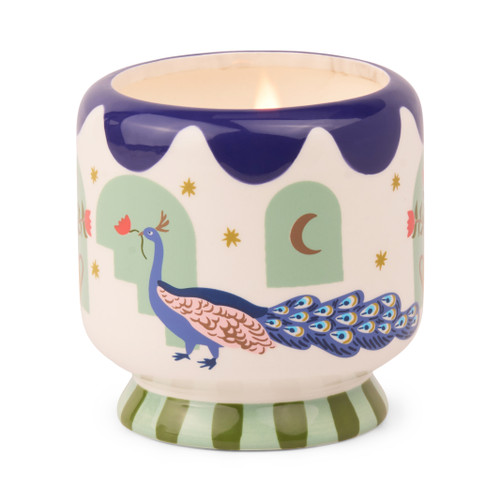 Paddywax Peacock Misted Lime A Dopo Ceramic 8 oz Candle