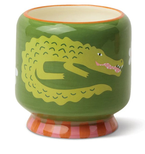 Paddywax Crocodile Prickly Pear A Dopo Ceramic 8 oz Candle