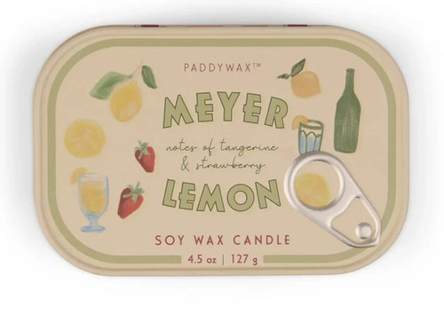 Paddywax Meyer Lemon Bistro Printed Tin 4.5 oz Candle
