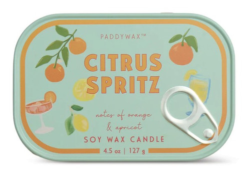Paddywax Bistro Citrus Spritz Printed Tin 4.5 oz Candle