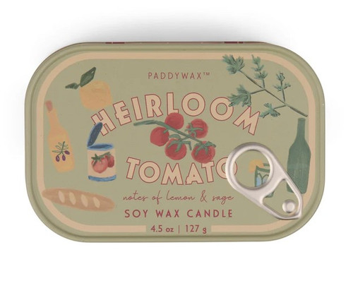 Paddywax Heirloom Tomato Bistro Printed Tin 4.5 oz Candle