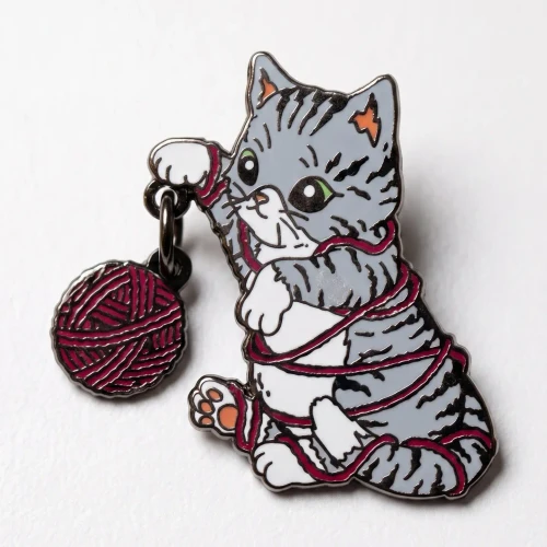 Yarn Kitty Enamel Pin by Strike Gently