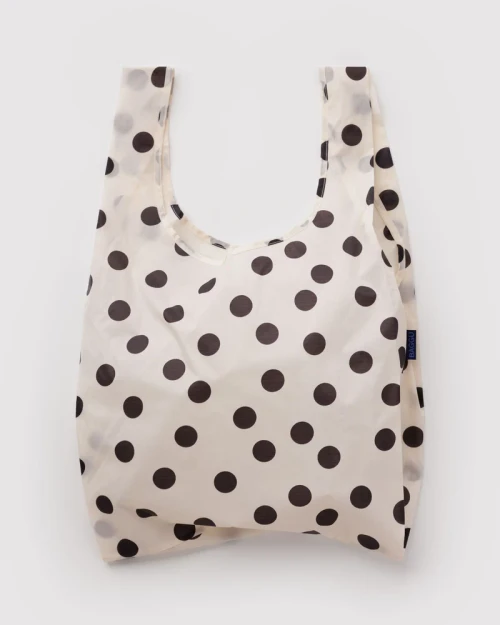 Standard Baggu - Cream and Black Polka Dot