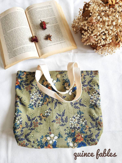 Quince Fables Flower Garden Corduroy Lunch Bag