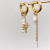 Mio Queena Pearl Zircon Star 18K Gold Plated Earrings