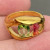 Mio Queena Colored Zircon Inlaid Hollow 18K Gold Plated Stainless Steel Ring