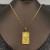 18K Gold Plated Stainless Steel Square Rose Charm Necklace by Mio Queena
