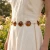 Round Stone Gold Frame Chain Belt by Fame Accessories