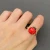 Enamel Ladybug Gold Plated Adjustable Ring