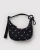 Baggu Crescent Bag Charm - Black and Sky Blue Micro Dot
