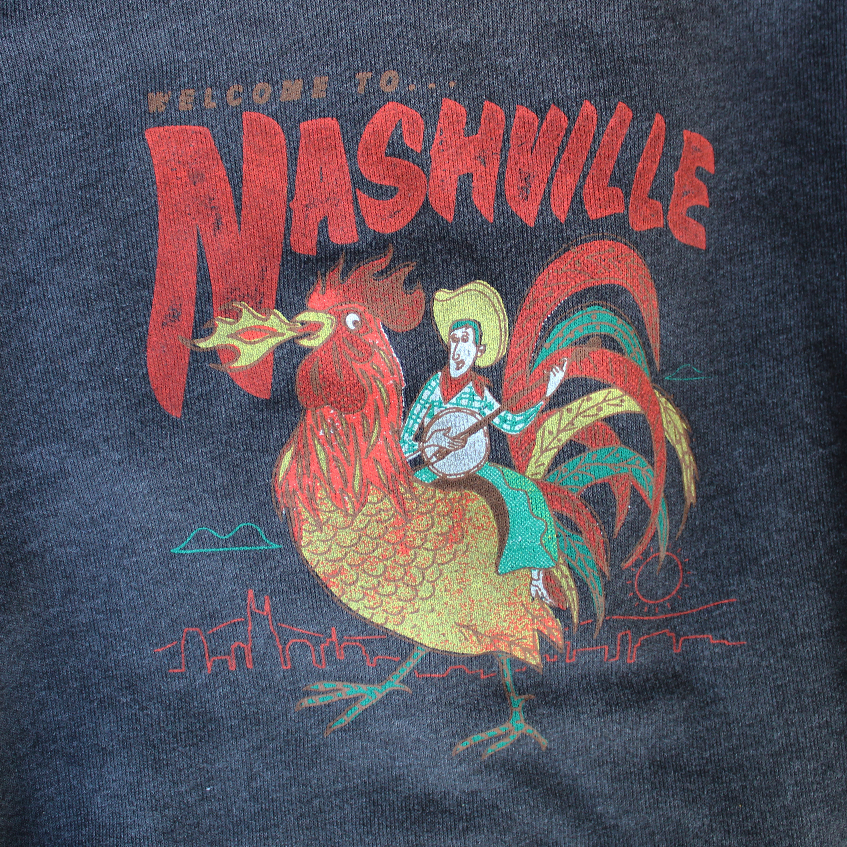 Cowboy Chicken Hoodie Design Close Up