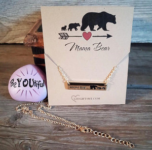 Mama Bear with 2 Cubs -Gold Necklace Mama Bear with 2 Cubs -Gold Necklace