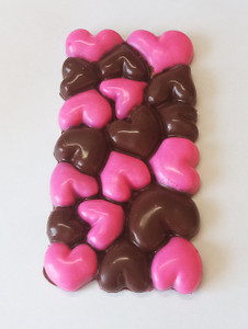 KING SIZED HEART CHOCOLATE BAR-Color: Bright Pink/Chocolate Hearts KING SIZED HEART CHOCOLATE BAR-Color: Bright Pink/Chocolate Hearts