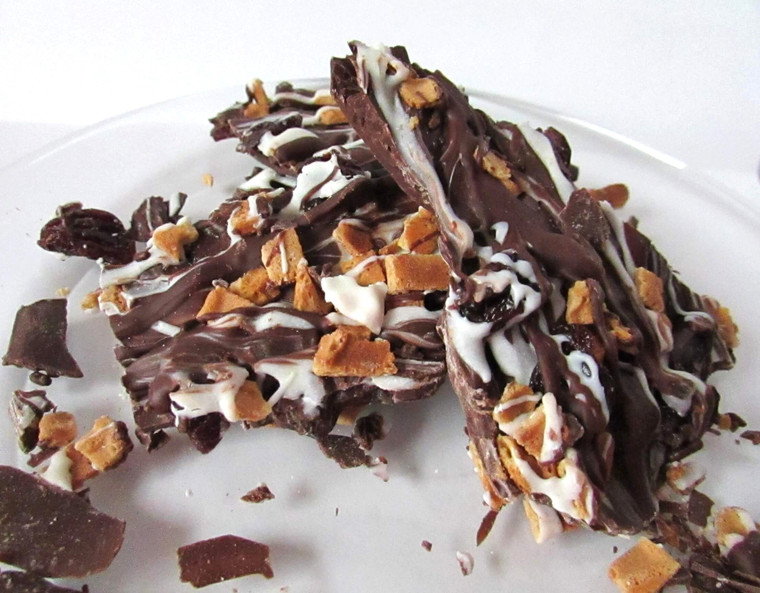 Gourmet Christmas chocolate cherry waffle cone bark