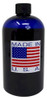 IFWBC0 Clear Blue black light tracer in pint bottle showing made in the USA back sticker