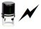 SBOLT1RD Black light fluorescent stamp in the image of a bold of lightning ready to protect your event