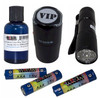 UVSTAMPERKIT complete black light stamping kit with clear blue invisible ink, UV flashlight with batteries and self inking stamper