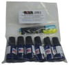6PACK1OZC0 Six Pack of one ounce bottles Clear Blue UV Hand Stamping Inks