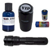 One SUPERTAC-395, 2 x CR123A batteries, RND1 Self Inking Stamper with Pad, 1 ounce of IFWA-C0 Clear Blue Invisible UV Stamping Ink 