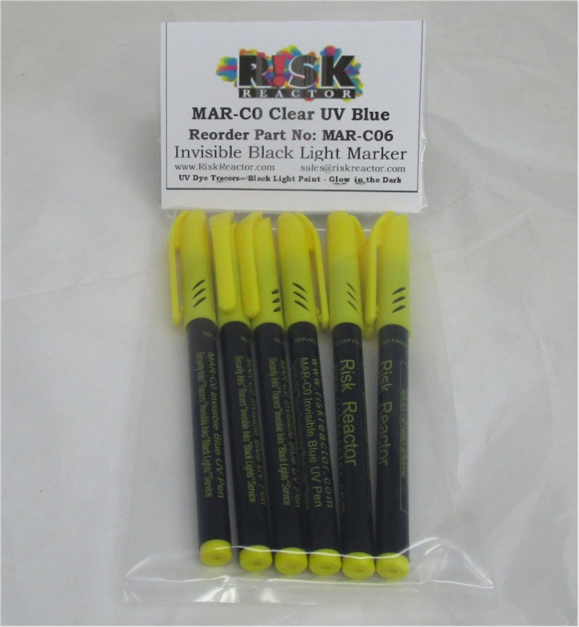 Bag of Six Units of UV Invisible MAR-C06 Security Marking Pen