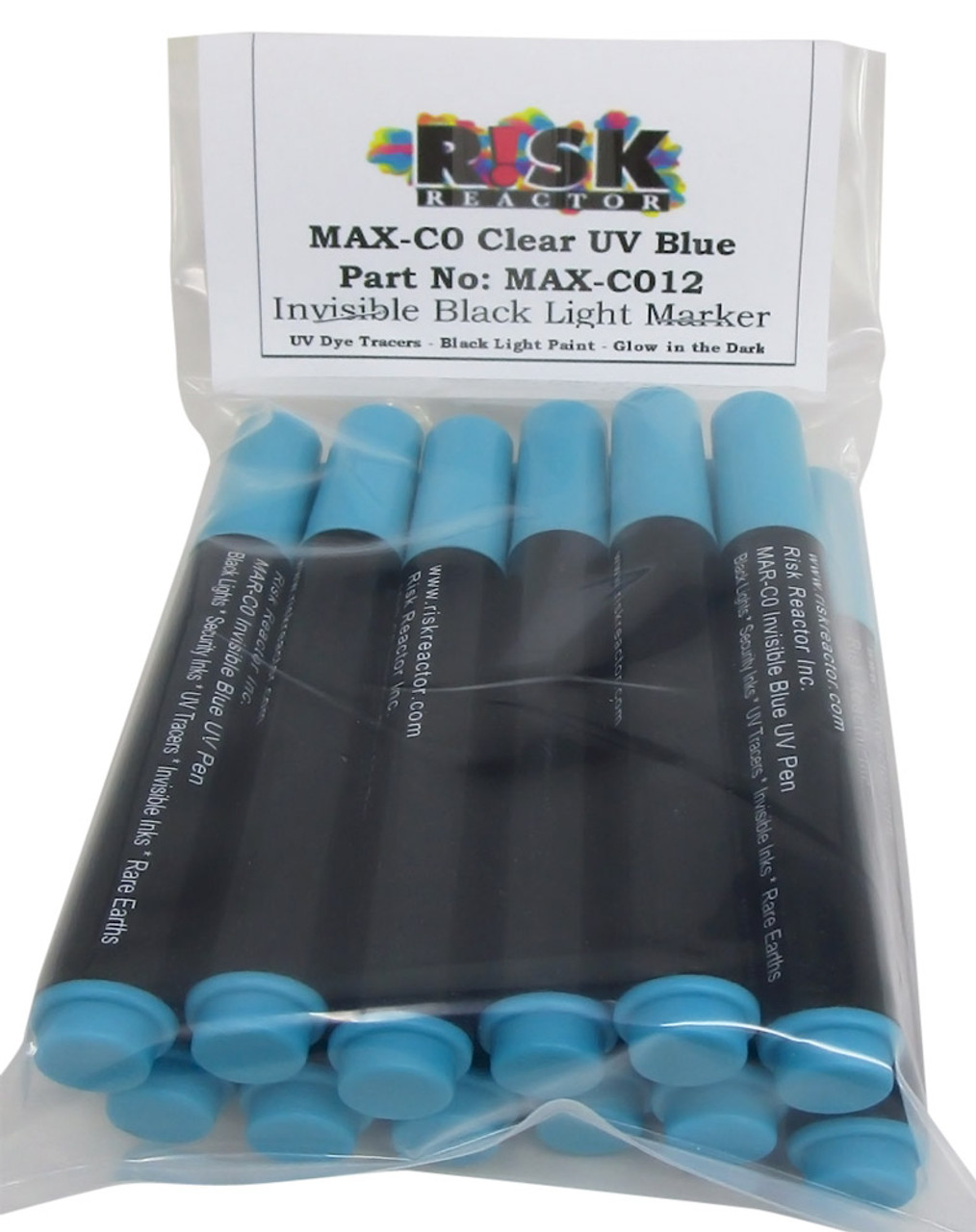 MAX-C012 box of twelve Invisible UV Blue Black Light Markers