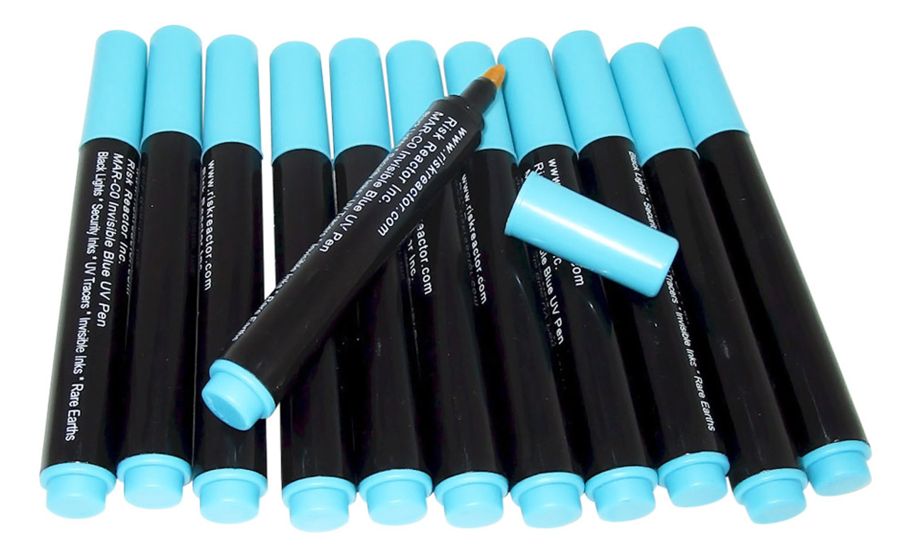 MAX-C012 Box of Twelve Invisible Black Light Invisible Blue Marker Pens