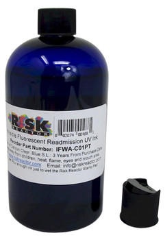 8PK1OZNONTOXIC eight 1 oz bottles of Invisible black light hand stamping ink  that is non toxic eight pack