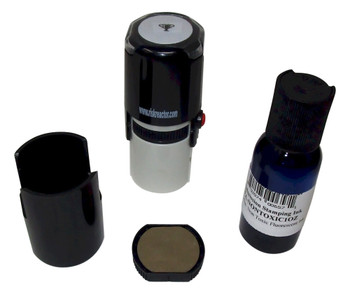 Ultra-violet inks are used with this self inking stamper STROPHY1RD  in the image of a trophy