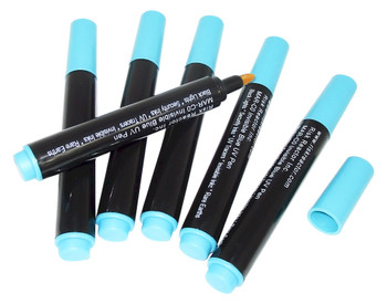 Black light secret marking MAX-C0BOX6 pen that glows under ultra violet light Black light secret marking MAX-C0BOX6 pen that glows under ultra violet light