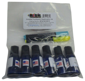 6PACK1OZC0 Six Pack of one ounce bottles Clear Blue UV Hand Stamping Inks 6PACK1OZC0 Six Pack of one ounce bottles Clear Blue UV Hand Stamping Inks