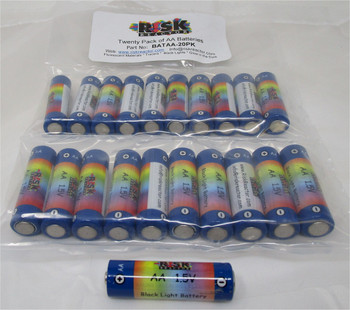 BATAA-20PK Set of twenty AA black light batteries BATAA-20PK Set of twenty AA black light batteries