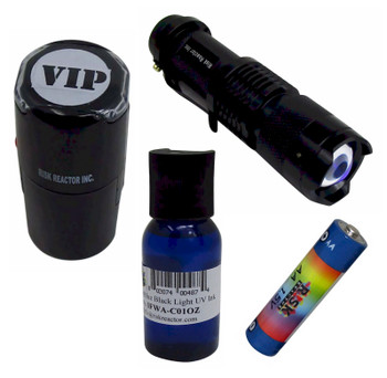 KIDM-B Clear Blue Complete Stamping ID KIt MINI ZOOM flashlight with Batteries KIDM-B Clear Blue Complete Stamping ID KIt MINI ZOOM flashlight with Batteries