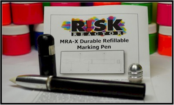 Refillable pen MRA-X6 that can be used with any ink including our black light responsive coatings