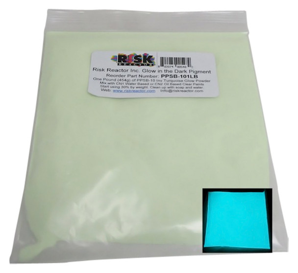 One pound Turquoise Glow in the Dark Pigment additive PPSB-101LB for paints and art projects
