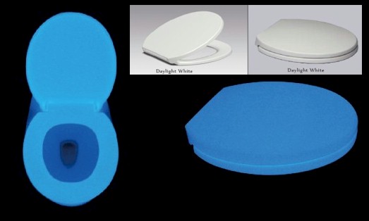 The LED Glow in the Dark toilet seat will help your son find his way to the  toilet and improve his accuracy…and look funky too.…