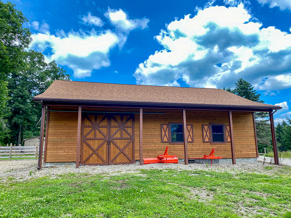 Barn in field, free shipping