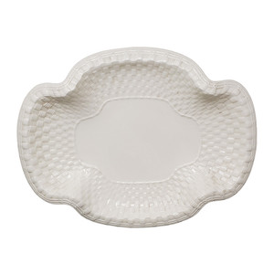 Ceramic Spode platter in basketweave design.