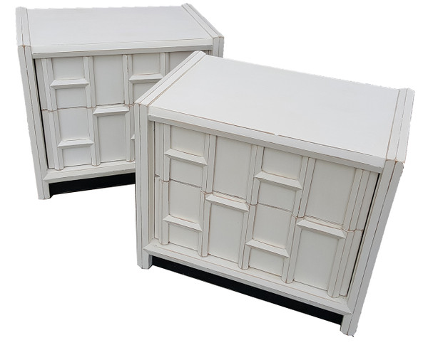 Pair of Mid Century Geometric Night Stands